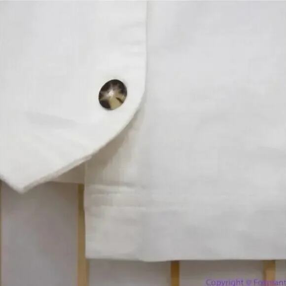 NEW Madewell Linen-Cotton Puff-Sleeve Mini Dress, lighthouse, size 6 - Picture 14 of 16